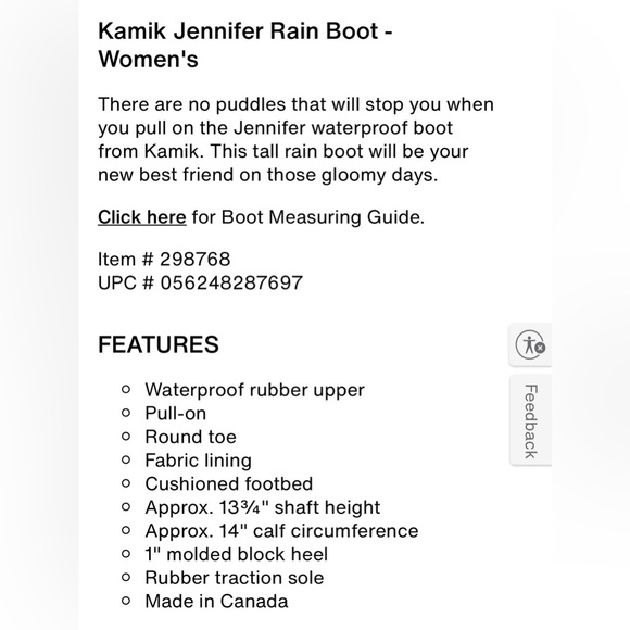 Rain Boots with Buckle kamik gray rainboots size 6 Kamik Jennifer Rain Boot - Picture 8 of 8